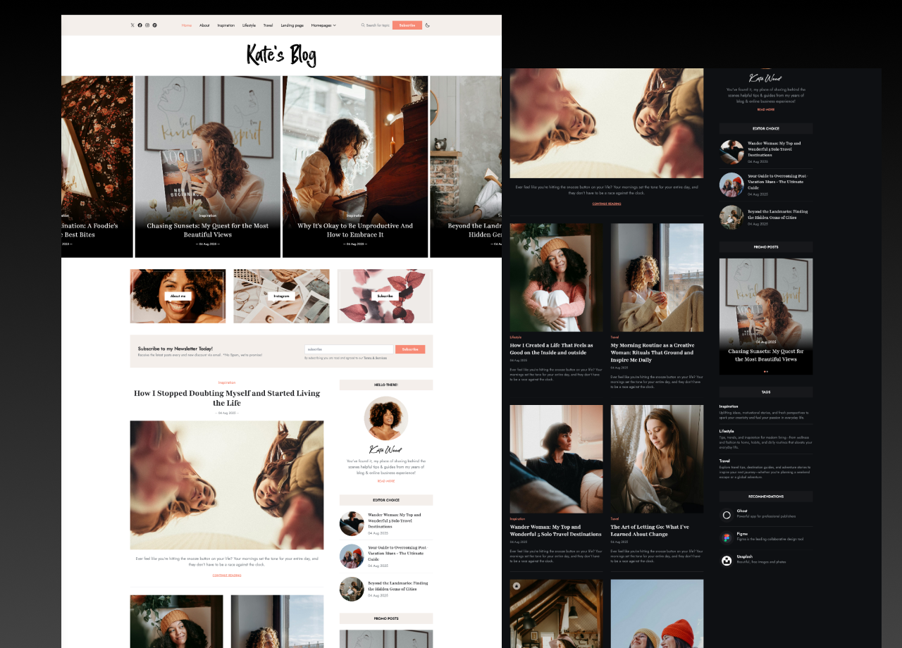 Kate — Personal Blog Ghost Theme