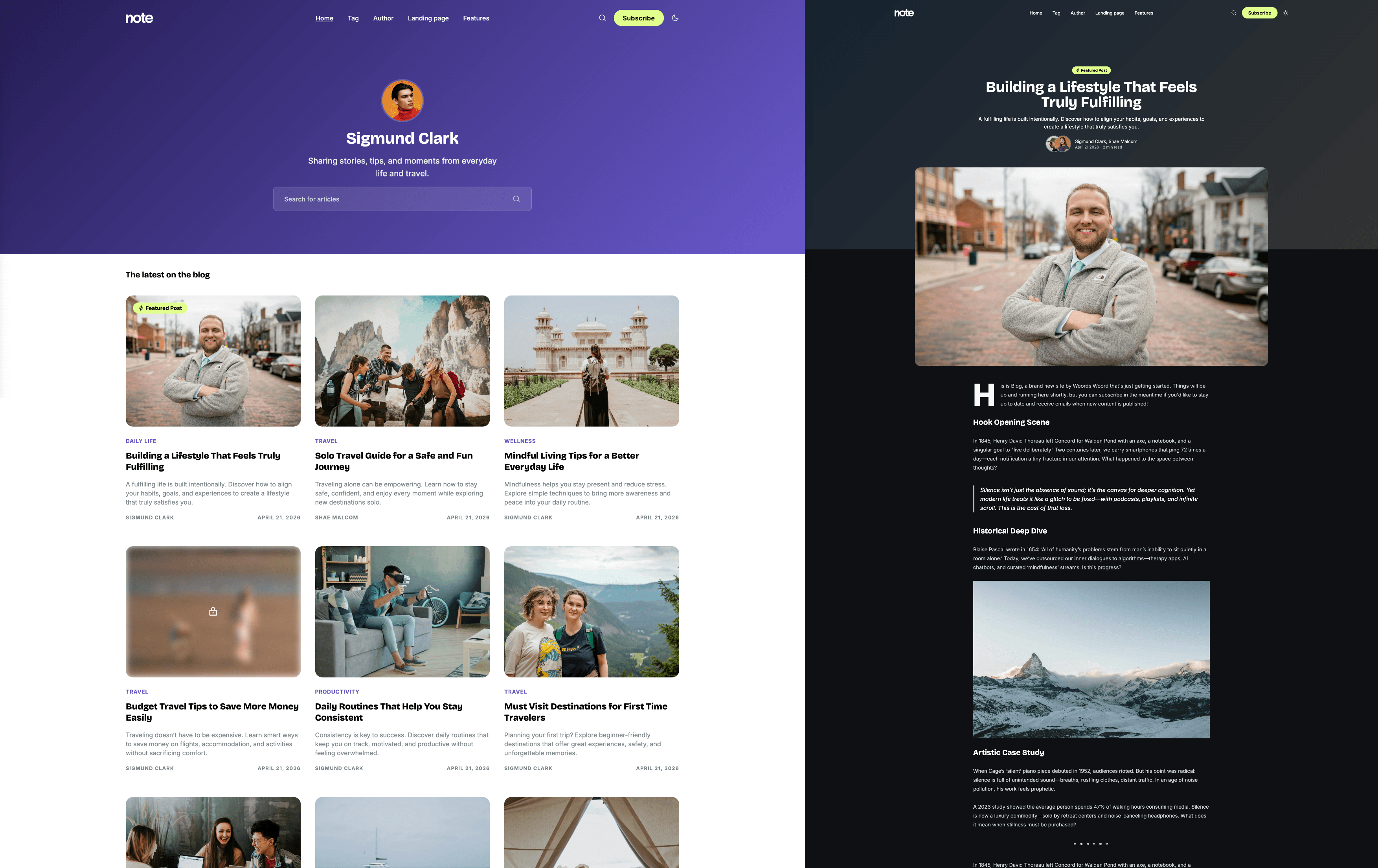 Note — Blog Ghost Theme 